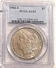 1902 S Morgan PCGS certified AU53 very nice free shipping