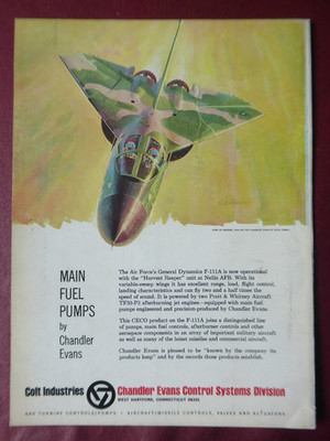 3/1965 PUB COLT CHANDLER EVANS F-111A NELLIS AFB HARVEST REAPER KEITH FERRIS AD