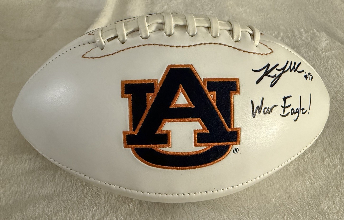 KELDRIC FAULK HAND SIGNED AUBURN TIGERS LOGO FOOTBALL W/ BECKETT COA 