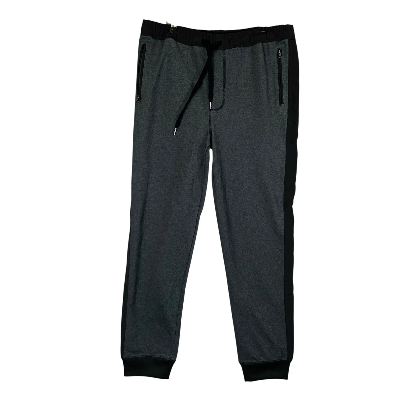 Express Men's Gray Black Joggers Black Side Panel Size Large New with tag