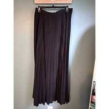 Vintage 1960s Sears Black Pleated Midi Skirt