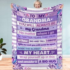 Gifts for Grandma   Christmas, Xmas, Birthday Light Purple Blanket for Grandma