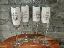 Set of 4  RARE Champagne Glass The ROOSEVELT HOTEL New Orleans Holidays  NOLA