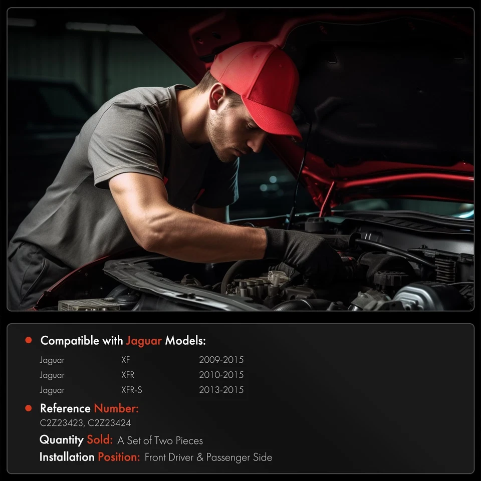 2x Bisagra de capó de conductor y pasajero para Jaguar XF 2009-2015 XFR 2010-2015 XFR-S Foto 2 de 4
