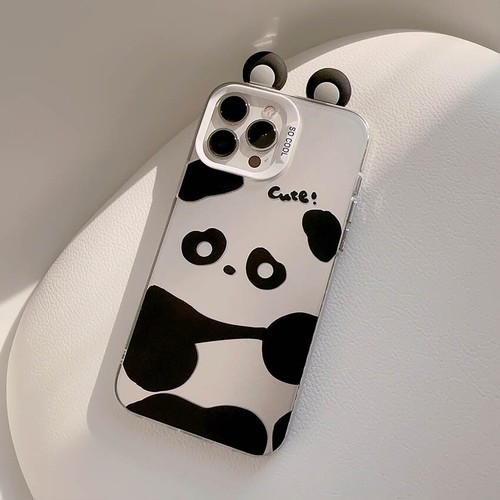 Black White Panda TPU Phone Case Cover IMD For iPhone 15 14 13 12 11 Pro Max - Picture 3 of 3