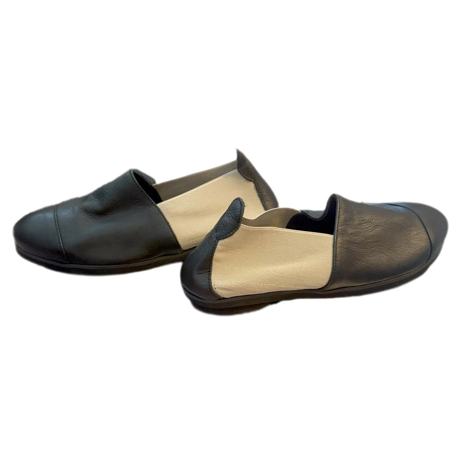 Andre Assous Black Taupe Colorblock Slip On Loafers Women’s EU 36 US 5.5 NEW - Image 2 of 4