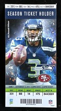 2013 FOOTBALL TICKET 49ers SEAHAWKS GAME 1 SUPER BOWL CHAMP RUSSELL WILSON PHOTO