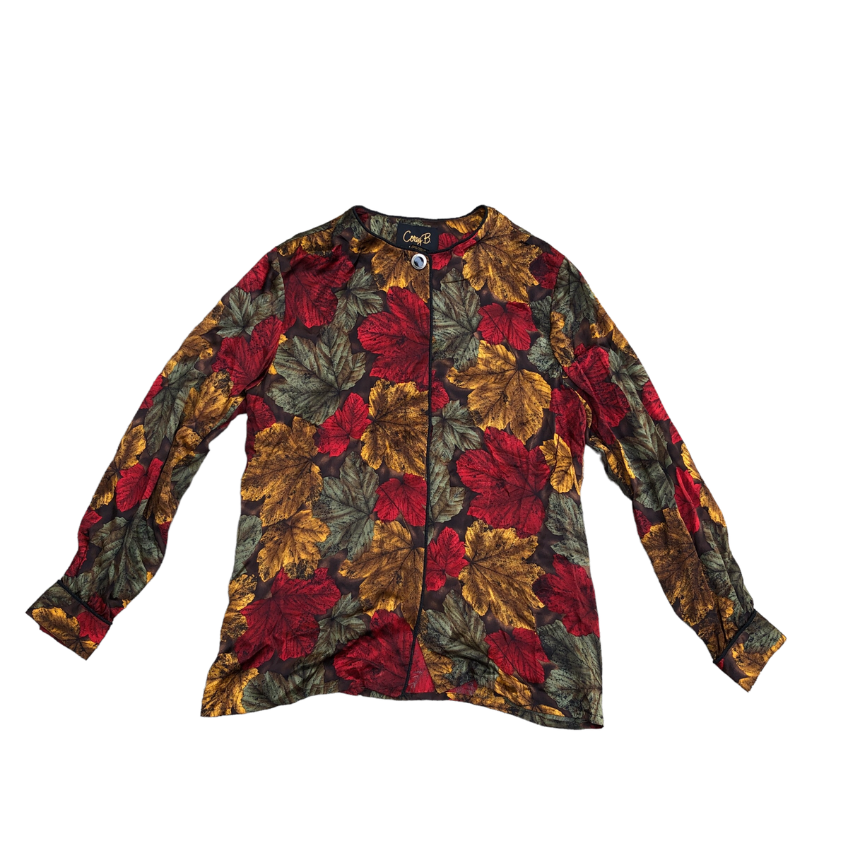 VTG COREY B. New York 100% Silk Button Up Shirt Top Blouse Womens