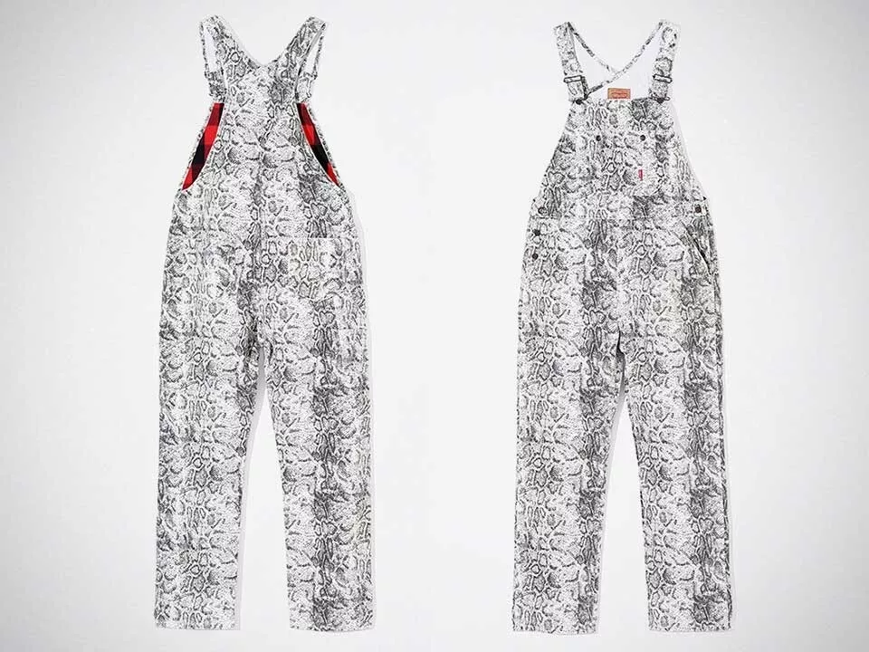 Salopette blanche en peau de serpent Supreme x Levi's 2017 taille M