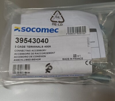 Socomec 39543040 3 Cage Terminals 400A Sirco Fuserbloc Wiring Lugs