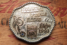Vtg ADM Sterling Silver NFR National Finals Rodeo 93 Western Trophy Belt Buckle
