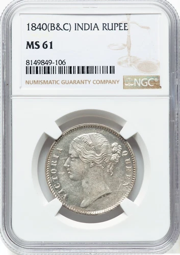 India 1840(B&C) Rupee NGC MS 61