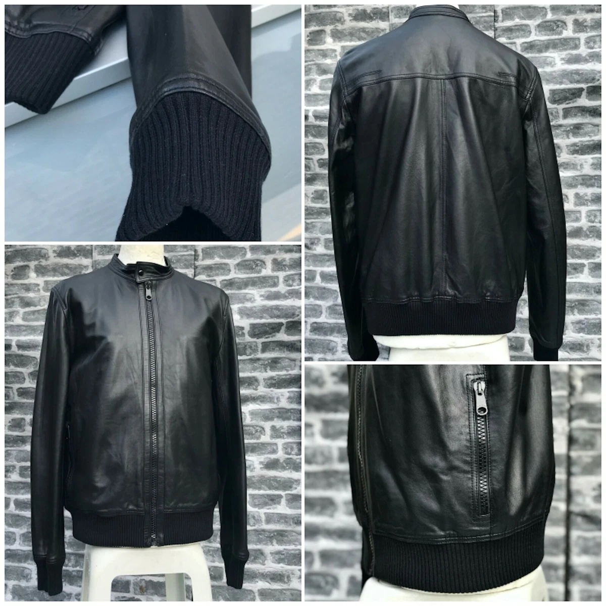 UltraRare&Great Dior Homme SS09 Zipped Pockets Leather Bomber Jacket 54 -US 44
