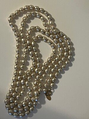 Vintage Miriam Haskell Baroque Glass Faux Pearls, Large Rope Strand Necklace