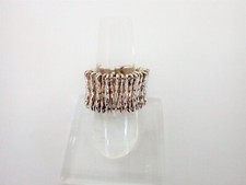 Vintage Modernist Sterling Silver Textured Solid Bar Wide Band Ring Size 7