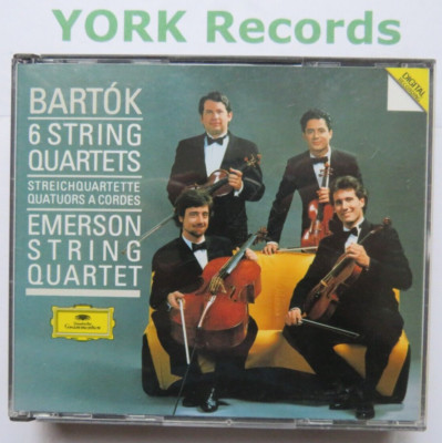 BARTOK - 6 String Quartets EMERSON STRING QUARTET - Excellent Con 2 CD Set DG