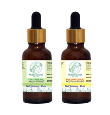 AGRO MANIA Eucalyptus & Tea Tree Essential Oil Combo Set for Acne Scars,  25ml