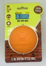 Chew King  Premium Natural Rubber Medium Bacon Scented Fetch Ball Orange NEW!!!
