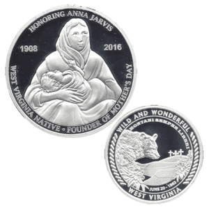 Mother-039-s-Day-Coin-Honoring-Anna-Jarvis-1-oz-999-Fine-Silver