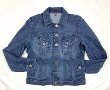 GITANO   Size M    Classic DENIM Jean / Trucker-Style JACKET  + Mirrors & Studs