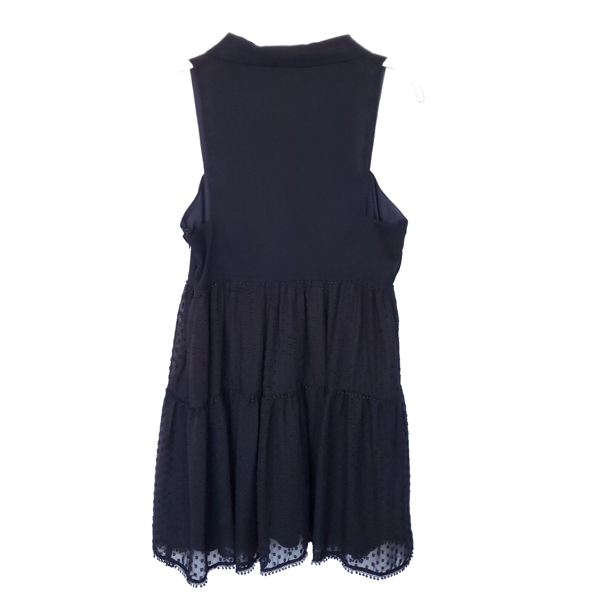 Likely Dress Womens Size 6 Black Swiss Dot Sleeveless A-Line Mini Lined  Neck Bow