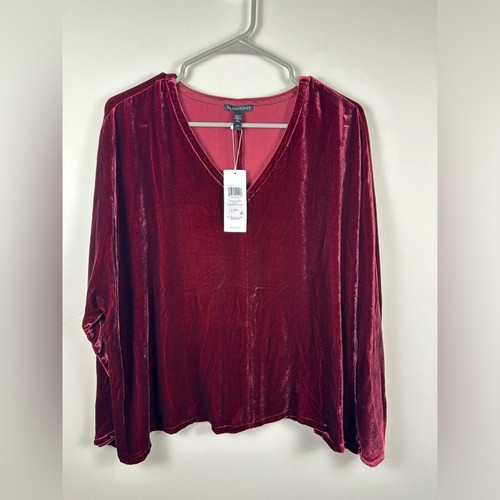 NWT $278 Eileen Fisher Velvet V-Neck Dolman Sleeve Top Deep NWT $278 Eileen Fisher Velvet V-Neck Dolman Sleeve Top Deep