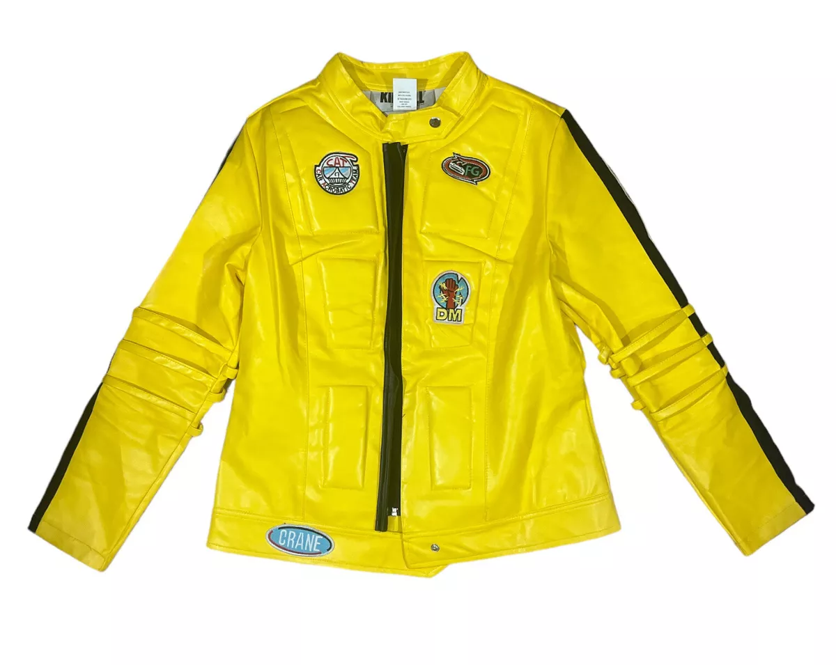 Kill Bill Uma Thurman Yellow Biker Leather Jacket