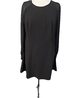 New CALVIN KLEIN Black A Line Dress  W/Sheer Sleeves Size 4