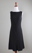 ST. JOHN COLLECTION 995 Solid Black Sleeveless Pleated Front Dress Size 2