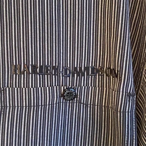 Camicia Harley-Davidson uomo L nera a righe manica lunga con bottoni logo - Foto 3 di 5
