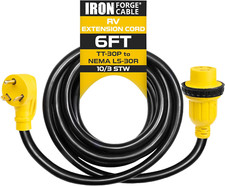 30 Amp RV Extension Cord 6 Ft - 10/3 STW TT-30P to NEMA L5-30R 125V RV Power Cor