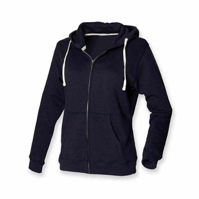 Front Row FR801 Damen Zip Kapuzen Sweatshirt Full Length Zip Brushed Fleece XS