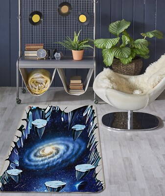 3D Blue Starry sky ZHUA3753 Game Non Slip Rug Mat Photo Carpet Amy