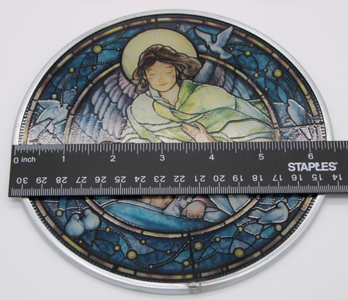 Stained Glass LITTLE GIRL & GUARDIAN ANGEL Toscano Window Hanging Art Suncatcher - Picture 6 of 9