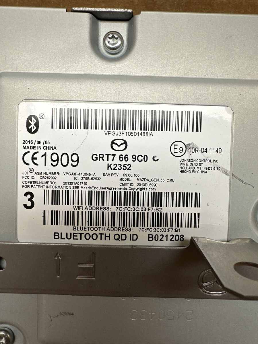 2016-2020 MAZDA 6 OEM Information Radio Display Receiver Equipment