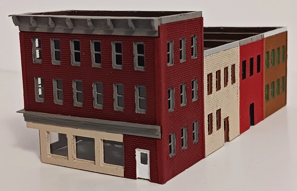 City Block #2 Kit Reverse Layout- 4 Stores In One- Z Scale- Laser Cut and Etched - Image 2 of 4