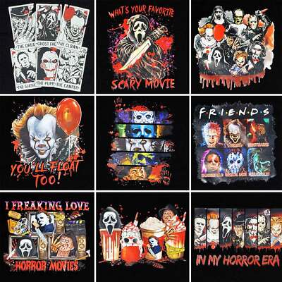 Halloween Horror Movie T-Shirts Scary Graphic Tee Creepy Costume Party Shirt
