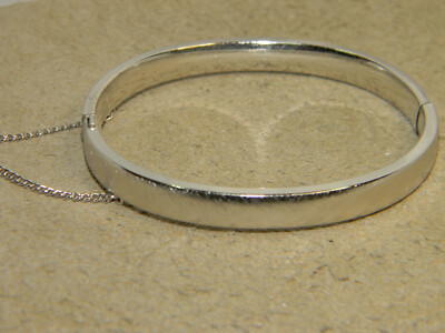 Vintage B.A.B. Sterling Silver Hinged Bangle Bracelet Matte Finish