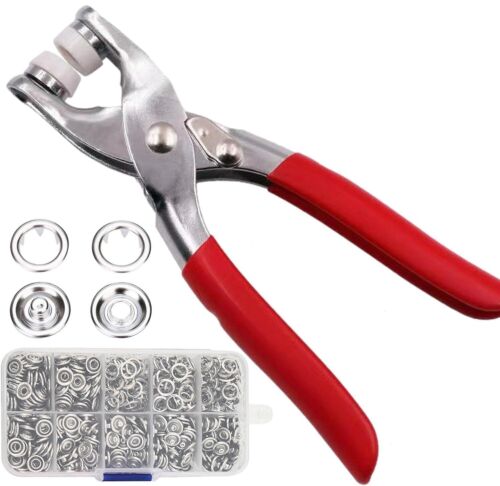 Pinza Per Occhielli Borchie Bottoni Automatici Cinture Borse Scarpe 100 OCCHIOLI - Foto 9 di 11