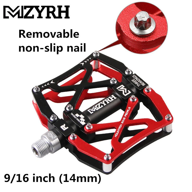 Pedales de bicicleta de montaña Mzyrh MTB CNC 9/16" bicicleta de ciclismo sellados 3 pedales de rodamiento Foto 3 de 4