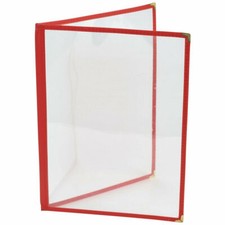 BarBits Red American Style A4 Menu Cover - 2 Page 4 Sides Facing Heavy Duty