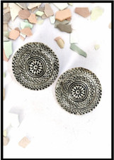 Earrings oxodiced round fancy tops
