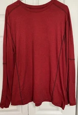 Swiss Tech Long Sleeve Athletic Shirt Red Men’s Size L Large Poly/Cotton Blend