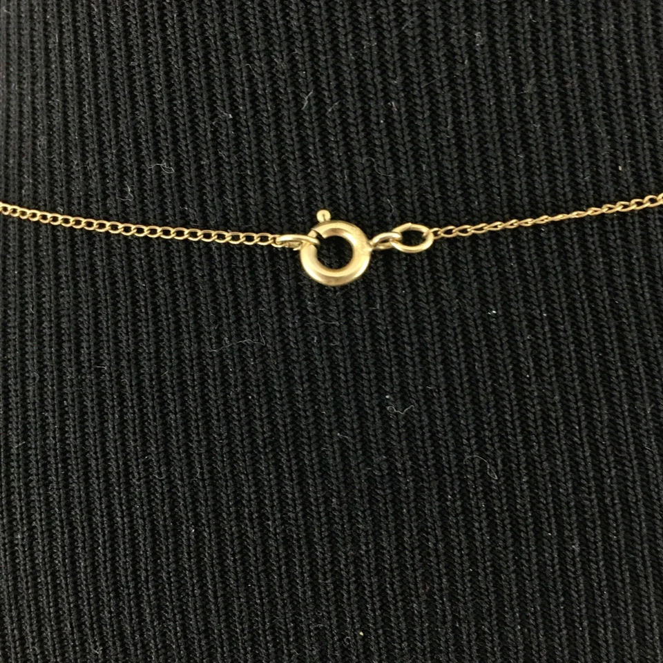 Colgante oro tricolor 14K - corazón abierto floral sobre cadena llena de oro 18" vintage Foto 4 de 4