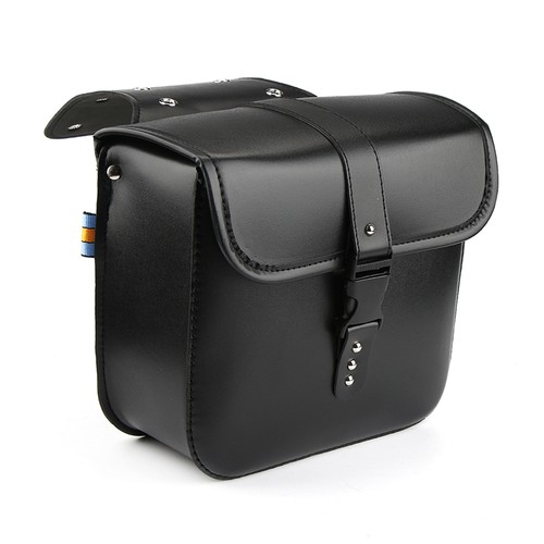 2PCS Universal Motorcycle Saddlebags Side Luggage Box Tool Bag Black For Harley - Picture 6 of 12
