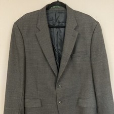 Lauren Ralph Lauren Men 100 Lambs Wool Blazer Dark Gray Check 46L