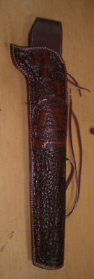 CUSTOM MADE RANCH HAND HOLSTER LEATHER ROSSI hand tooled MARE LEG MARES LEG