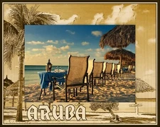 Aruba Laser Engraved Wood Picture Frame Landscape (3 x 5)