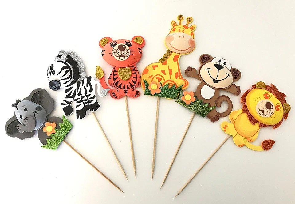 Baby Shower Safari Selva Animal Fiesta Decoraciones Espuma Favorece a Niña o Niño Foto 4 de 4