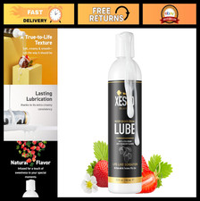 Creamy Water-Based Lubricant, Zesty Strawberry Flavor, 8.3 Fl Oz, Paraben-Free,